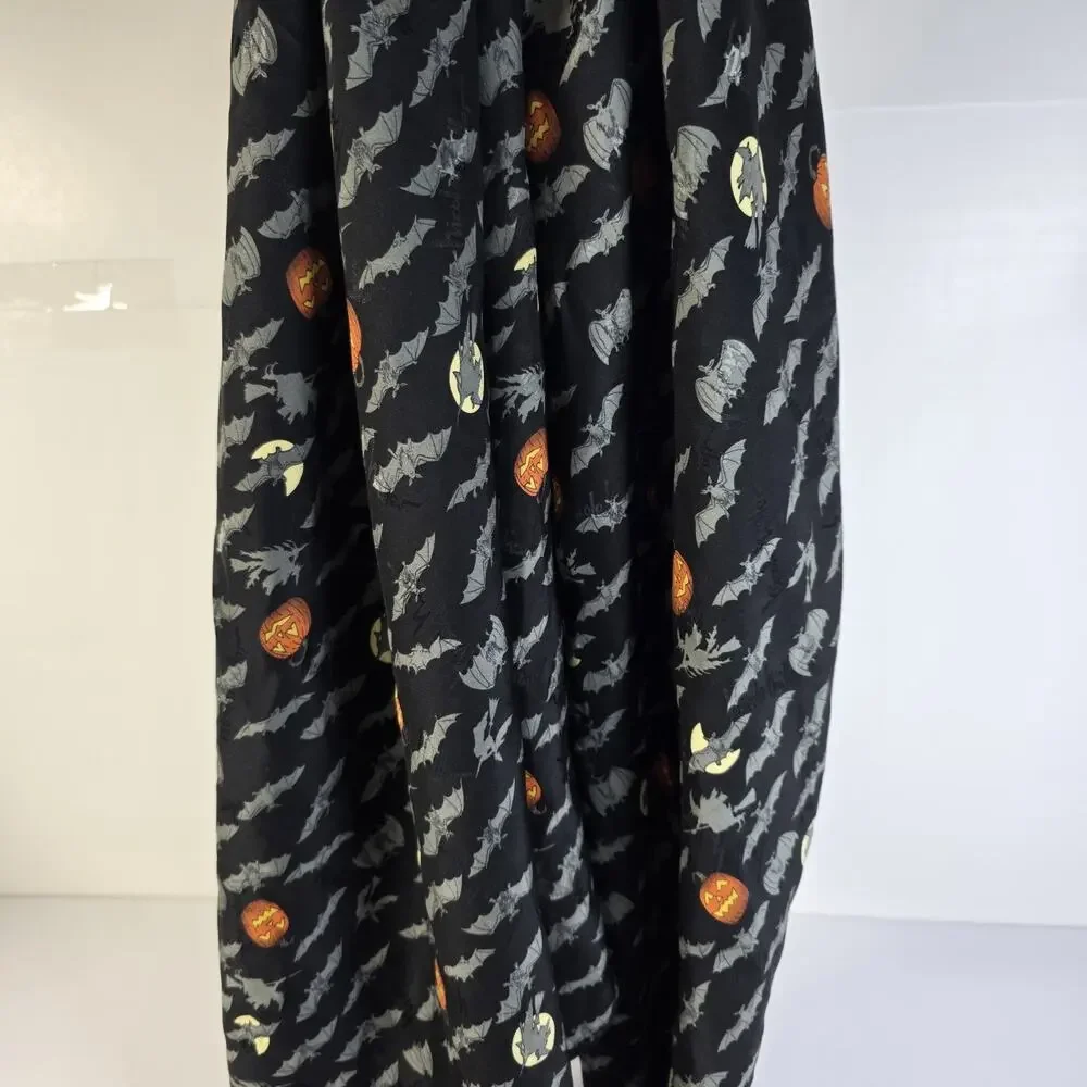 Vintage 1995 Nicole Miller Halloween Silk Scarf Bats Pumpkins Novelty 90s 42x42